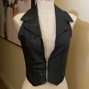 Leather vest top.